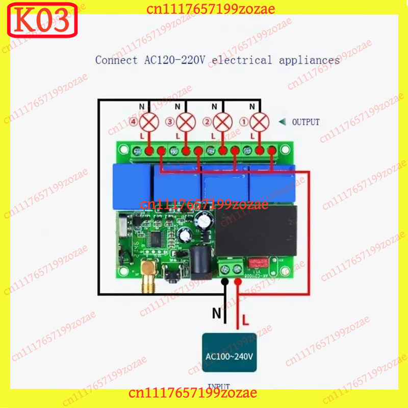 DC12‑36V 4CH Relay Receiver Mo - 433Mhz Receiver Module 评论和价格